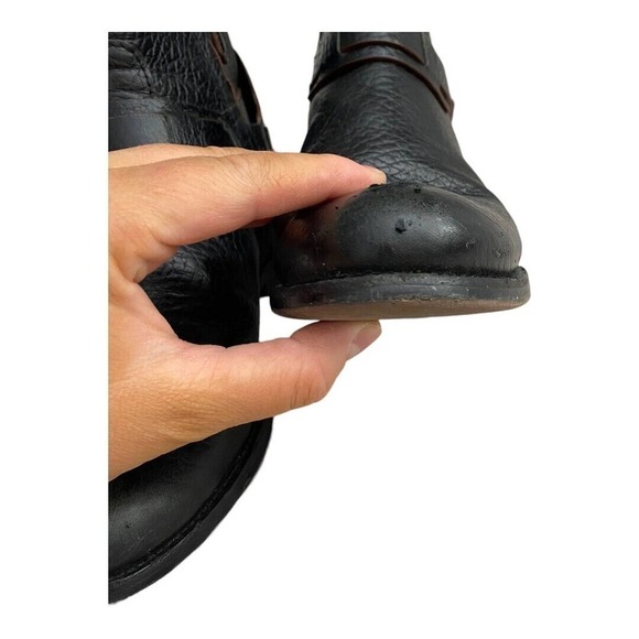 Tory Burch Women's Black Derby Mid Riding Boot Leather Round Toe Zip Closure8.5 - Picture 10 of 16